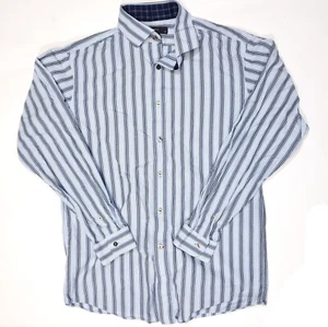 Cremieux Mens Shirt Long Sleeve Striped Blue Size Large - Picture 1 of 11
