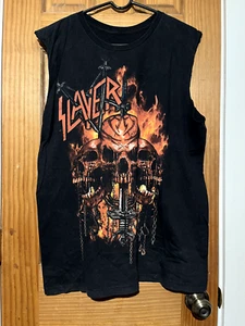 Slayer three skulls metal band shirt Large Used Black - Picture 1 of 1