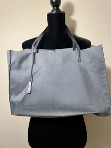 Large DKNY Silver Shiny Tote Bag Shoulder - Picture 1 of 4