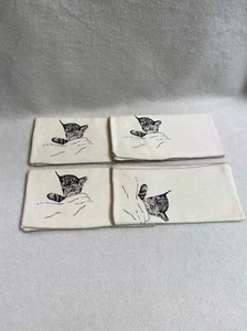 Juego de 4 servilletas vintage para gatos Chessie Railroad color crema - Imagen 1 de 4