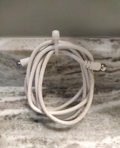 6 RG-59/U Coaxial Cable "F" Plug to "F" Plug White Video Cable Cord G28 - Picture 1 of 6