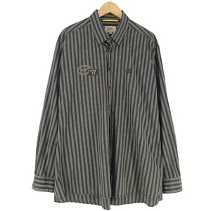 Vintage Camel Active Men Shirt Brown Striped Cotton Explorer Or5 Size 2XL - Picture 1 of 8