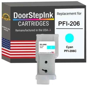 DoorStepInk Compatible Ink Cartridges For Canon PFI-206 Cyan 300ml-USA - Picture 1 of 6