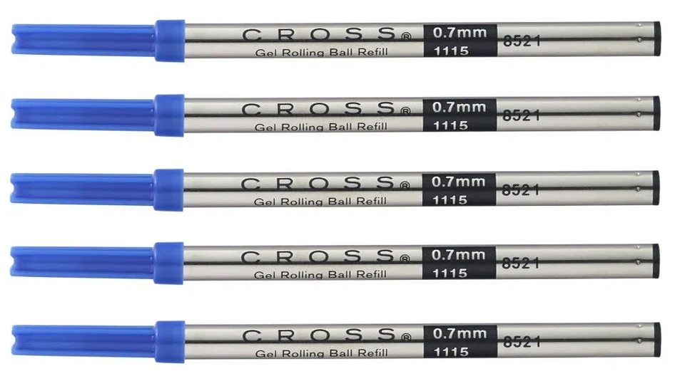 Paquete de 5 recambios de bolígrafo de gel Cross Selectip genuinos, azul mediano, #8521 Foto 1 de 1