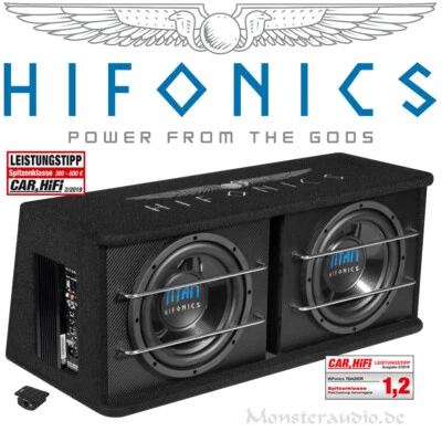 HIFONICS 600 Watt 2x25cm Aktivsubwoofer TDA-250R Auto Subwoofer Aktiv PKW - Bild 1 von 3