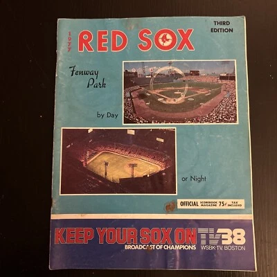 1977 Third Edition Boston Red Sox Game Program Scorecard Unscored  KC Royals! - Image 1 of 4