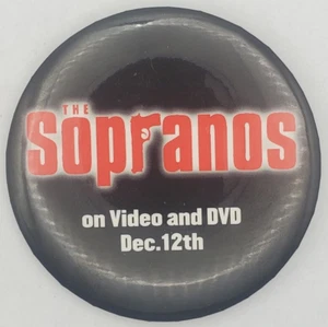 Vintage 2000 Sopranos on Video and DVD Dec 12th Employee Pinback Button - Picture 1 of 3