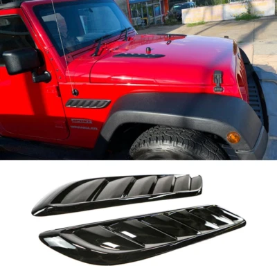 For Jeep Wrangler JK Sport Black Car Front Hood Side Air Vent Scoop Decor Trim Foto 1 de 4