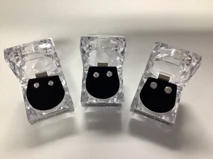 Sterling Silver CZ studs in box - Picture 1 of 5