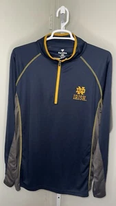 NCAA NOTRE DAME FIGHTING IRISH men's poly 1/4 zip Pullover navy XLTNew w/tags - Picture 1 of 5