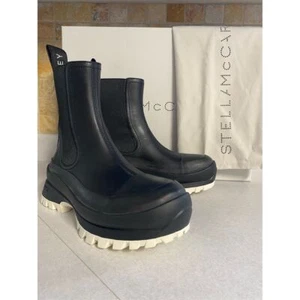 Stella McCartney Women's Trace Black Chelsea Chunky Ankle Boots 35/5 - Picture 1 of 7