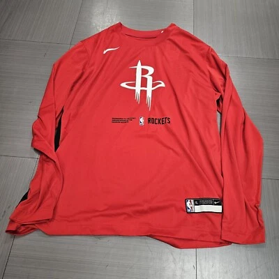 Nike NBA Houston Rockets Long Sleeve Warm Up Shooting Shirt XL Red DN5973-657 - Image 1 of 4