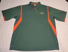 2008 Miami Hurricanes Shirt Adult 2XL Green Polo Nke Short Sleeve Mens NEW