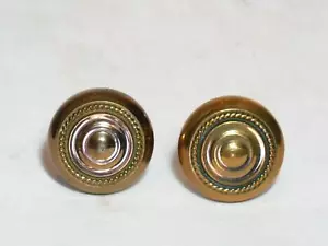 Pair Vintage Brass Cupboard Door Knobs - Imagen 1 de 4