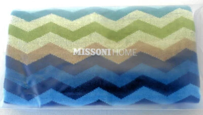 MISSONI HOME BATH TOWEL  COTTON VELOUR  23.5x39" 60x100cm LOGO PACK PETE  170 - Image 1 of 4
