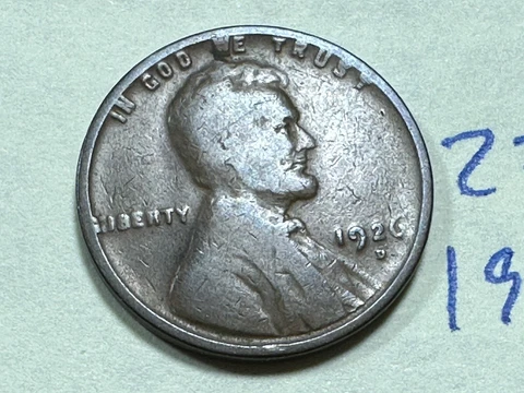 1926-D 1C BN Lincoln Cent WHEAT PENNY 2766N Cover
