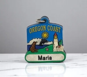 Oregon Coast Schlüsselanhänger "Maria" bunte Sonne Leuchtturm Seelöwe Delfin Design - Bild 1 von 6