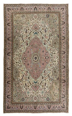6.4x10.4 Ft One of a Pair Handmade Turkish Wool Area Rug, Woolen Floor Covering - Image 1 of 4