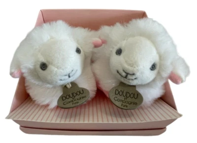 New Doudou Et Compagnie Sheep Lamb Infant Baby Soft Plush Rattle Slippers - Изображение 1 из 3