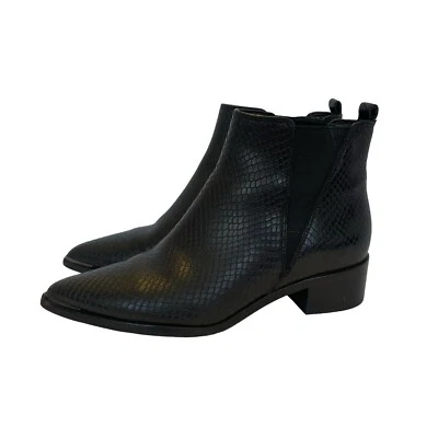 Marc Fisher LTD черный змея выбитая кожа Chelsea ботинки остроконечный носок 6,5 М - Изображение 1 из 4