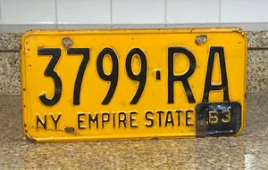 1962 1963 NY New York Empire State License Plate Tag # 3799 RA 3 Jahre ABGELAUFEN - Bild 1 von 5