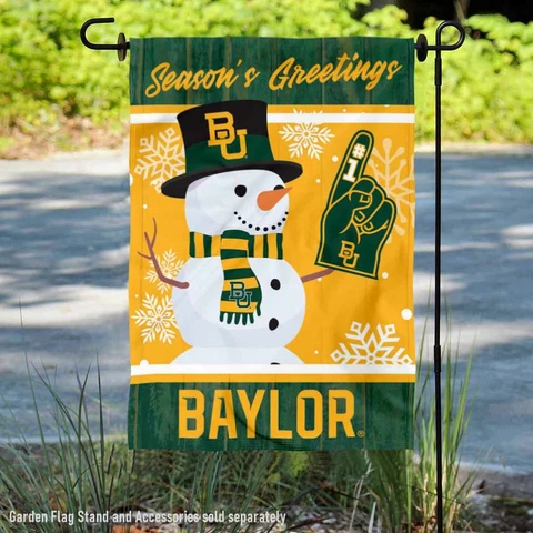 Baylor Bears Holiday Winter Snow Garden Flag and Yard Banner Cover