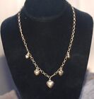 Gold Tone Heart Necklace Lobster Clasp