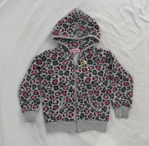 Juicy Couture Logo rosa und grau Gepardenmuster Kapuzenjacke Größe 4T - Bild 1 von 6