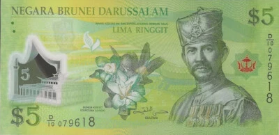 5 Ringgit UNC Banknote. single 5 Ringgit Polymer Note. BRUNEI 5 Ringgit 2011 BND - Image 1 of 2