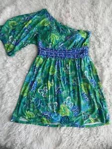 Lilly Pulitzer NWT Niki One-Shoulder Romper Botanical Green In A Flutter Size 10 - Picture 1 of 6