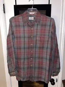 Sears Roebuck & Co. Red Multicolor Single Needle Tailoring Men's Sz. Large Shirt - Picture 1 of 3