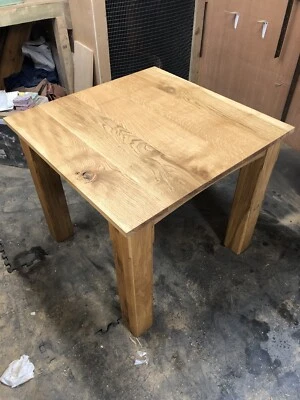 Handmade Rustic Oak Dining Table, 4 Person - Image 1 of 3