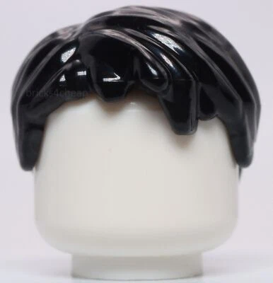 Lego Black Minifigure Hair Short Tousled with Side Part - Image 1 of 3