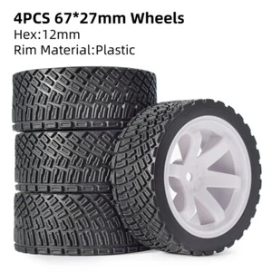 Austar 12mm Hex 67mm RC Car Rubber Tires Wheel for 1/10 Rolly WLtoys 1/14 144001 - Bild 1 von 8