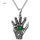 Stainless Steel Satanic Devil Hamsa Hand Evil Eye Of Horus Pendant Necklace