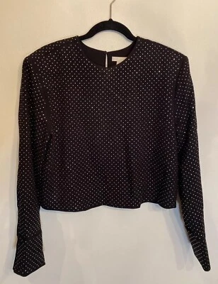 Blusa Top H&M Embellecida con Estrás Cuello Redondo Talla Pequeña Foto 1 de 4