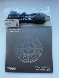 Genuine Original Sony Ericsson W595i Phone CD Software PC Suite & USB Data Cable - Zdjęcie 1 z 3