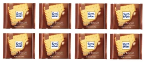 910336 8 X 100G BLOCK RITTER SPORT BUTTER BISCUIT FLAVOUR MILK CHOCOLATE BLOCK - Picture 1 of 5