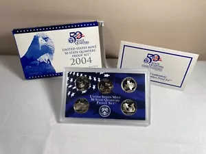 2004 S Proof State Quarter Set Gem DCam Original Box & COA 5 Coins CN-Clad - Picture 1 of 2