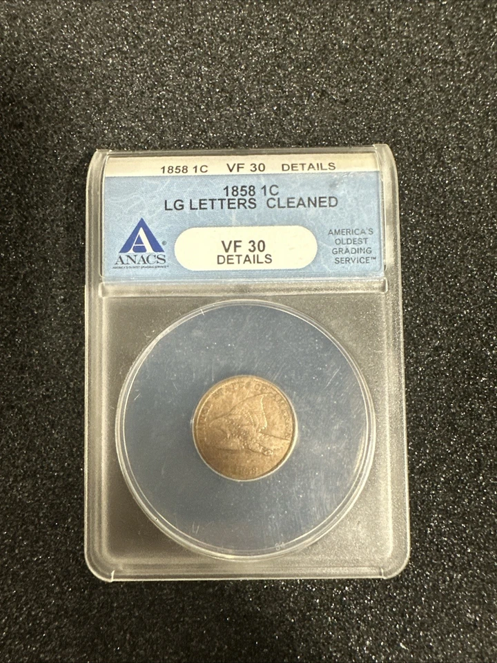 1858 VF30 Details Large Letters Flying Eagle Cent Anacs Type Coin Nice Rare - Image 1 of 4
