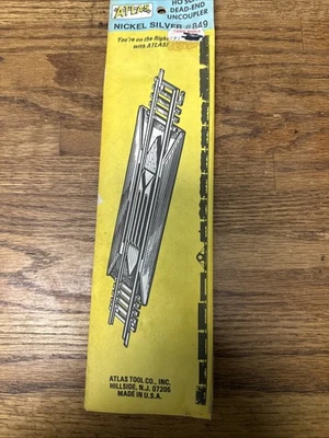 Atlas #849 HO Scale Dead-End Uncoupler Track Nickel Silver NOS - Image 1 of 2