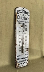 Frühe 1900er Jacob Ruppert Brauerei Knickerbocker Bier Porzellan Thermometer  - Bild 1 von 5