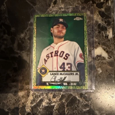 2021 Topps Chrome Lance McCullers Jr Green 70th Anniversary Parallel /99 - Image 1 of 2