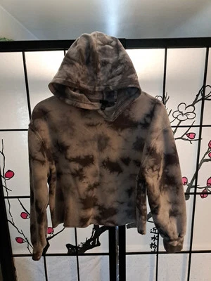 Sudadera con capucha recortada Tie Dye Art Class para niñas talla grande 10-12 negra y gris Foto 1 de 4