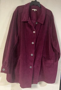 Women Within Corduroy Rib Jacket Women's (30/32) 3X Purple Plum Pockets - Picture 1 of 6