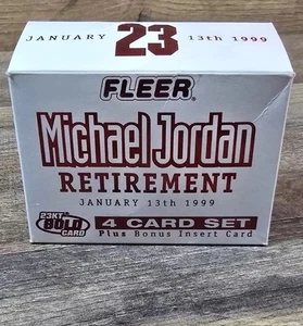 Fleer Michael Jordan Retirement 23KT Gold 4 Card Box Set #3078/9923 - Picture 1 of 13