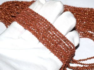 Naturale Rosso Sunstone Gemma 3 MM Rondella Sfaccettato Perline 12 " 8 Filo - Picture 1 of 18
