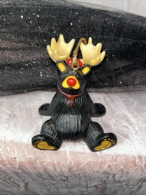 Big Sky Carvers Jeff Fleming BEARFOOTS BEARS "RUDY" Red Nose Reindeer Christmas - image 1 of 4