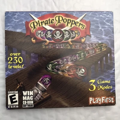 PlayFirst Pirate Poppers PC Mac CD-ROM Puzzle Game Adventure Retro - Image 1 of 2