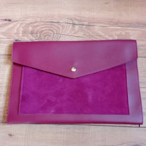 Glass Ladder & Co Megan Portfolio Clutch Burgundy Red Back to School/College/Uni - Picture 1 of 13